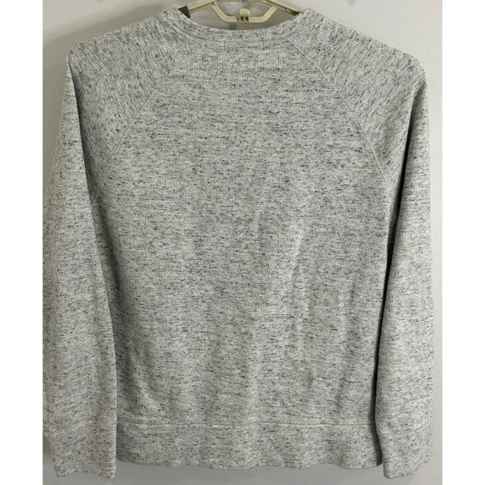 Banana Republic Gray Textured Heather Print Raglan Sweatshirt Mens Size XL